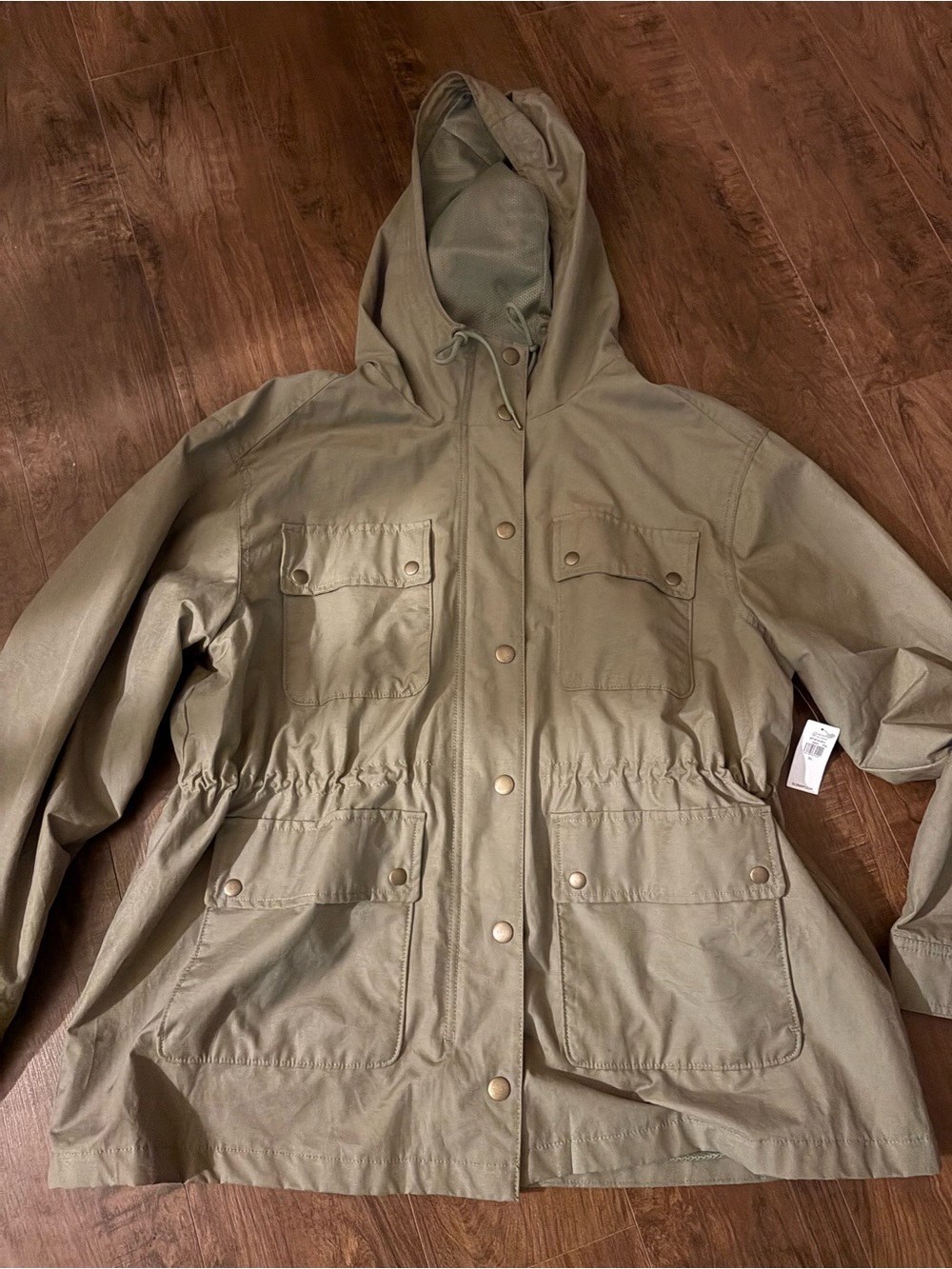 Light Olive Utility Hooded Anorak Jacket Old Navy